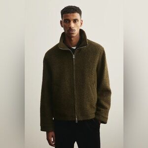 H&M men’s Fuzzy fleece Jacket in Olive XL